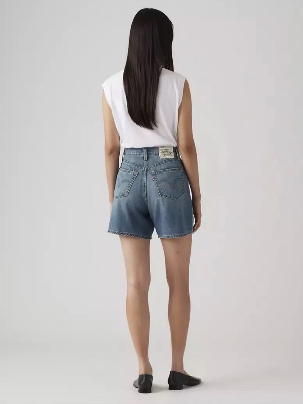 NWT Levi's Premium Women's High Baggy Linen Cotton Denim Shorts 28 High Rise 6